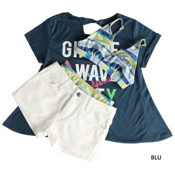 4点セット ラスティ ジュニア キッズ ボーダービキニ デニムショートパンツ 半袖tシャツ スイムウエア スイミング 水泳 ガールズ水着 9605 Www Supersport Tn