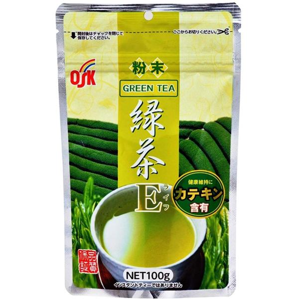 【2袋でメール便送料無料・代引き同梱不可】OSK 新粉末緑茶 Eライフ 100g×2袋