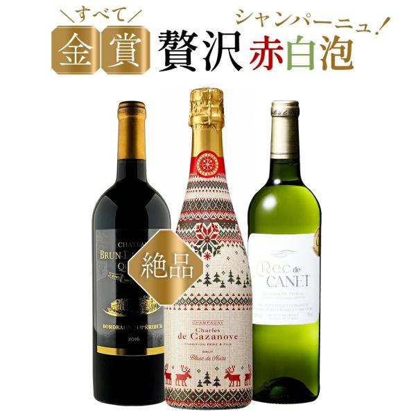 シャンパン・赤ワイン・白ワインセット ワイン ワインセット シャンパン入り フランス尽くし 金賞三昧の飲み