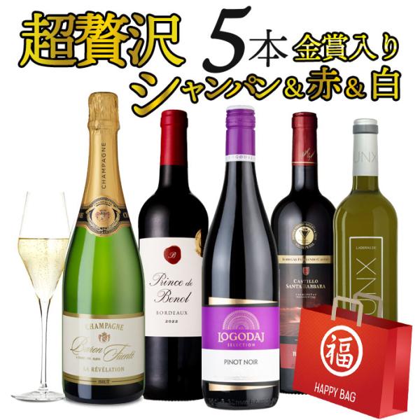 ワイン赤白　5本セット ワイン ワインセット 赤白 赤ワイン 白ワイン ワイン福袋 福袋 5
