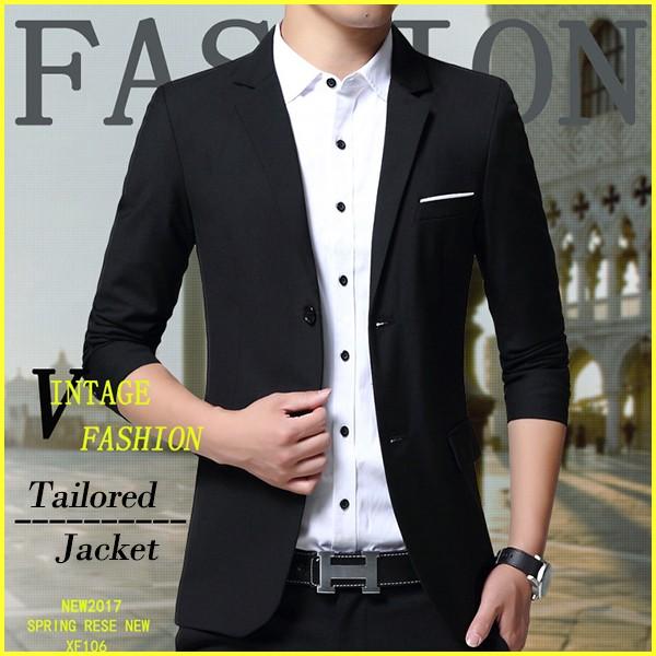 テーラードジャケット メンズ テーラード ジャケット ブレザー スーツ 無地 長袖 ビジネス 紳士用 通勤 アウター Jacket 細身 春 秋 Bjk381 Viva 通販 Yahoo ショッピング