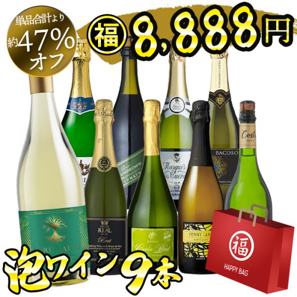 スパークリング好き飲み比べ 9本セット【内容】750ml☆ロドリア キュヴェ・ブリュット(白泡：辛口)☆ベンタ レアル ブリュット(白泡：辛口)☆マルケス・デ・ラス クエバス ブリュット(白泡：辛口)☆フォルトゥナート ヴィノ・フリッツァン...