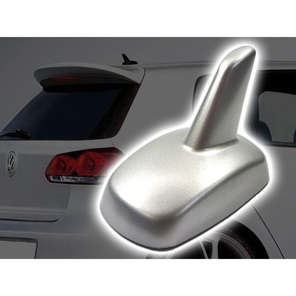 ダミー アンテナ シャークフィン ルーフアンテナ 銀 シルバー 貼付簡単 VW6風
