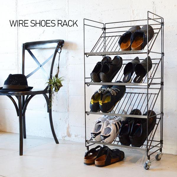 新品 フォルダブル シューズラック 収納 インダストリアル 男前 インテリア POST GENERAL シューズラック 靴箱 下駄箱 収納ラック 靴入れ