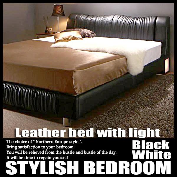ベッド シングル マットレス付き セット 照明 コンセント 脚付き
