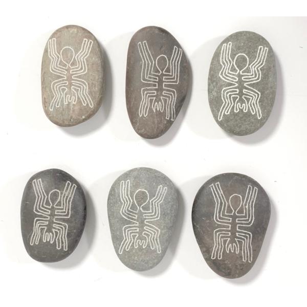 ペルーのナスカ石1個・ナチュラル】【蜘蛛・スパイダーの絵】アソート