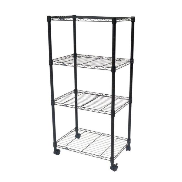 ■素材シェルフ（棚）・ポール：スチール（ニッケルメッキ）、スリーブ：ABS樹脂■原産国ー■採寸60cm幅:サイズ 約幅61×奥41×高125．5ｃｍ、シェルフ内寸約幅53．5×奥行33．5ｃｍ、ポール径25mm