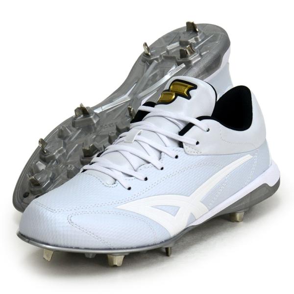 グリップ力と安定感を兼ね備えたトライテックソール対象：メンズ・ユニセックス素材：甲材/人工皮革、底材/アウトソール:合成樹脂・ミッドソール:合成樹脂、スパイク/金属製付属品：袋カラー：(1010)ホワイト×ホワイト