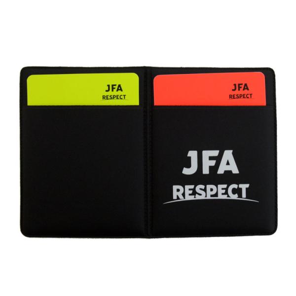 JFA  RESPECT レフェリーカードケース カード付きJFAオリジナルの審判グッズが登場カードケース・カードセット■素材：PVC■サイズ：約W85×H115mm(カードケース)■製造国：中国