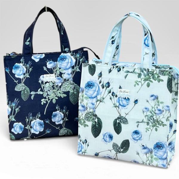 ルドゥーテ 保冷バック ブルーローズ レディース 買い物 ランチバック おでかけ 軽量 ローズ 薔薇 花柄 フラワー 母の日 ファッション雑貨