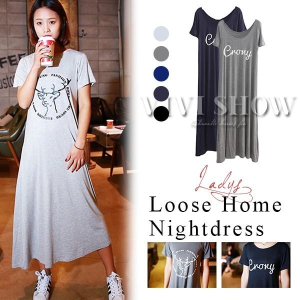 カットソーワンピース ロングワンピース ルームウェア 部屋着 寝巻き パジャマ マキシワンピース レディース 春 ロング丈 ワンピース Aun Vivishow Bh67 Vivishow 通販 Yahoo ショッピング