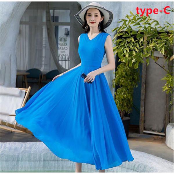 マキシワンピース レディース ワンピース 夏 シフォンワンピース Vネック リゾートワンピース 無地 ノースリーブ ワンピ 大きいサイズ C0054 Vivishow 通販 Yahoo ショッピング