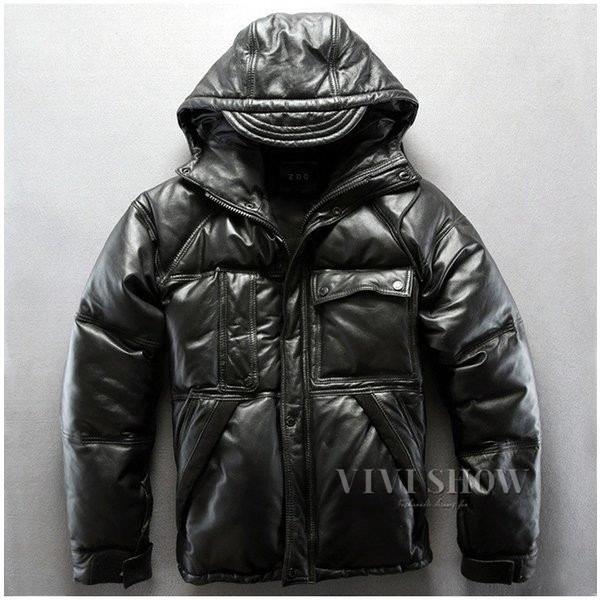 ラム革ダウンジャケット ラム革ジャケット ダウン レザージャケット