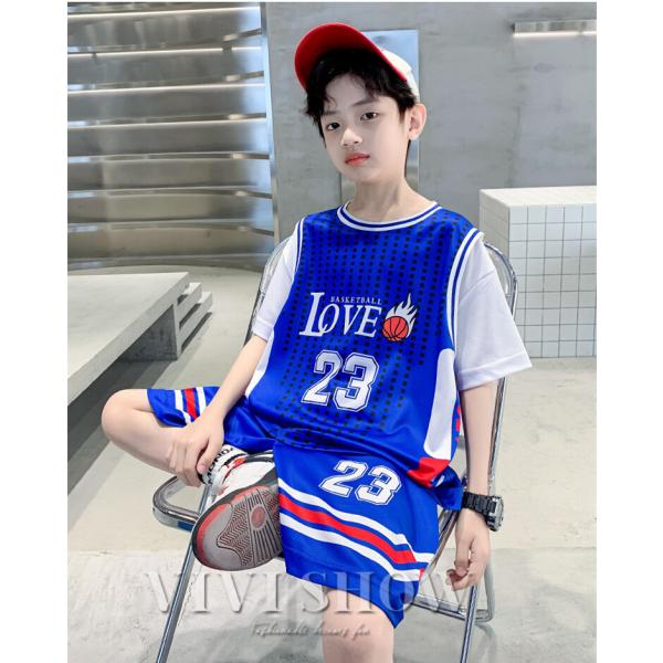 在庫処分各１点のみ!!■素材：ポリエステルなど■カラー： ブルー　レッド■サイズ： 130 140 150■原産地：中国2件セット：シャツ、半ズボン