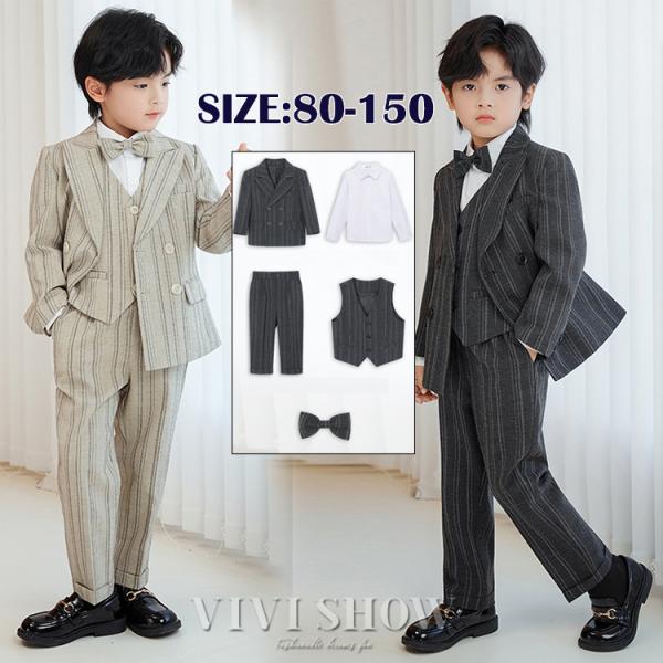 卒業式 男の子スーツ 子供スーツ フォーマルスーツ  ゆったり 大きめ セットアップ 大きめ  キッズスーツ 入学式 卒業式 結婚式 発表会   ポイント利用ブランド名：VIVISHOW商標登録番号：第５９１０５４０号■素材：ポリエステルな...
