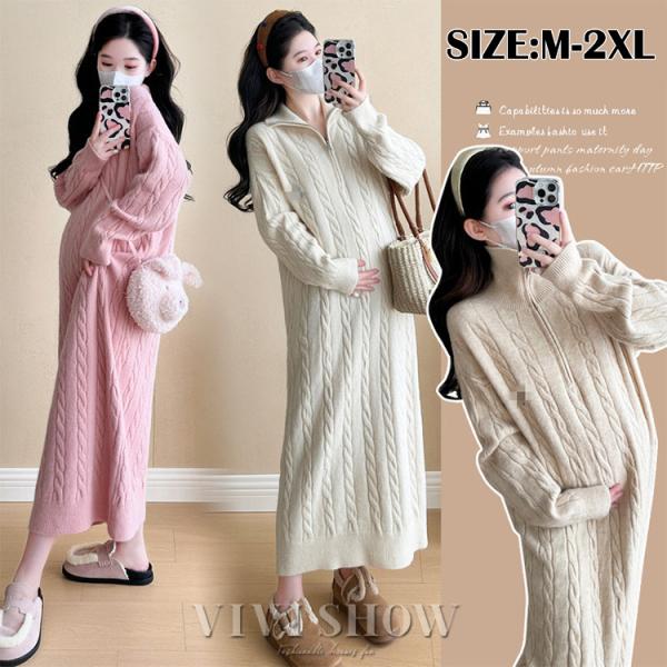 マタニティ ニットワンピース レディース ニットワンピ 妊婦 長袖ワンピース ロング Vネック お洒落 オフィス 長袖ワンピース ニット     ポイント利用ブランド名：VIVISHOW商標登録番号：第５９１０５４０号■素材：ポリエステルな...