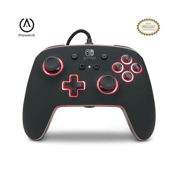 【任天堂ライセンス商品】PowerA パワーエー スペクトラ・エンハンスド有線コントローラー for Nintendo Switch - ブラ