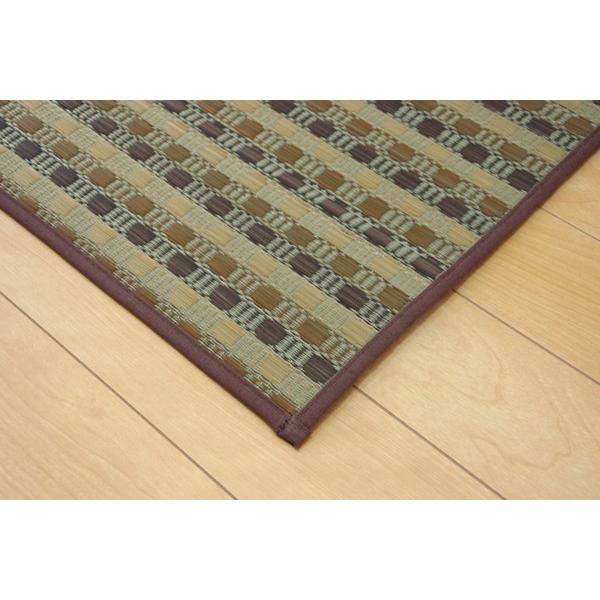 い草 キッチンマット/台所マット 〔ドット柄 グリーン 約43×180cm〕 防滑 ウレタン 抗菌 防臭 調湿 クッション性抜群 日本製爆買