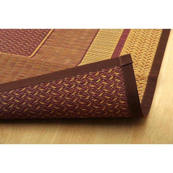 い草 花ござ ラグマット/絨毯 〔ネイビー 江戸間6畳 約261×352cm〕 日本製 抗菌 防臭 消臭 調湿 自然素材 〔リビング〕爆買