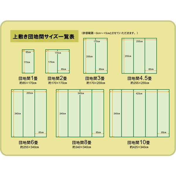 い草 上敷き/ラグマット 〔団地間3畳 約170×255cm〕 長方形 市松柄 日本製 抗菌 防臭 消臭 調湿 空気清浄爆買