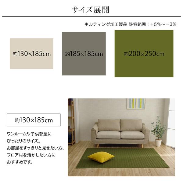 ラグマット/絨毯 〔長方形 3畳 無地 グリーン 約200×250cm〕 洗える 軽量 オールシーズン ホットカーペット 〔リビング〕爆買