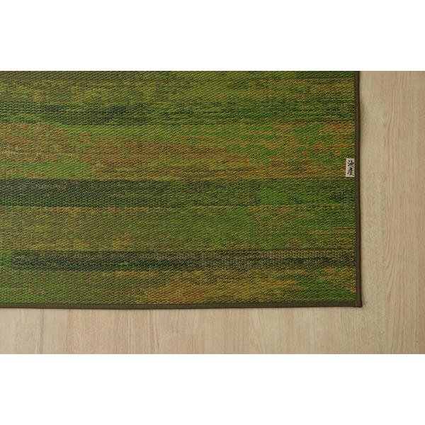 い草 花ござ ラグマット/絨毯 〔ブルー 江戸間4.5畳 約261×261cm〕 抗菌 防臭 消臭 調湿 日本製 〔リビング フローリング〕爆買