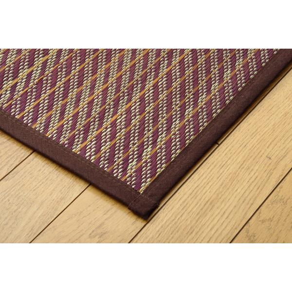い草 ラグマット/絨毯 〔格子柄 シンプルモダン グリーン 約191×250cm〕 日本製 抗菌 防臭 調湿機能 耐久性抜群 〔リビング〕爆買