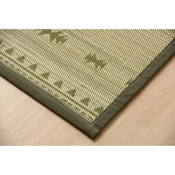 竹ラグ/ラグマット 〔カーキ 約180×240cm〕 中材：ウレタン 2.5mm竹ひご使用 耐久性抜群 〔リビング ダイニング〕爆買