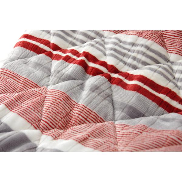 ハイタイプ用 こたつ布団/寝具 〔ストライプ柄 グリーン 約235×290cm〕 長方形 洗える 裏ボア仕様 薄手コンパクト 〔リビング〕爆買