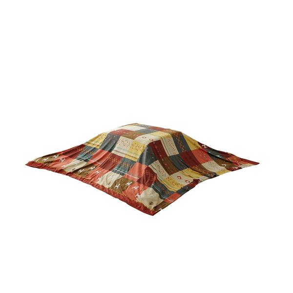 ギャッベ柄 こたつ布団カバー 〔上掛けタイプ（一枚布/マルチカバー） ブラウン 約210×250cm〕 長方形 洗える 〔リビング ダイニング〕〔こたつ布団別売〕爆買