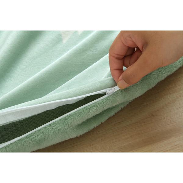 北欧風 こたつ布団カバー/寝具 〔ファスナータイプ グリーン 約195×195cm〕 正方形 洗える フランネル 〔リビング〕爆買