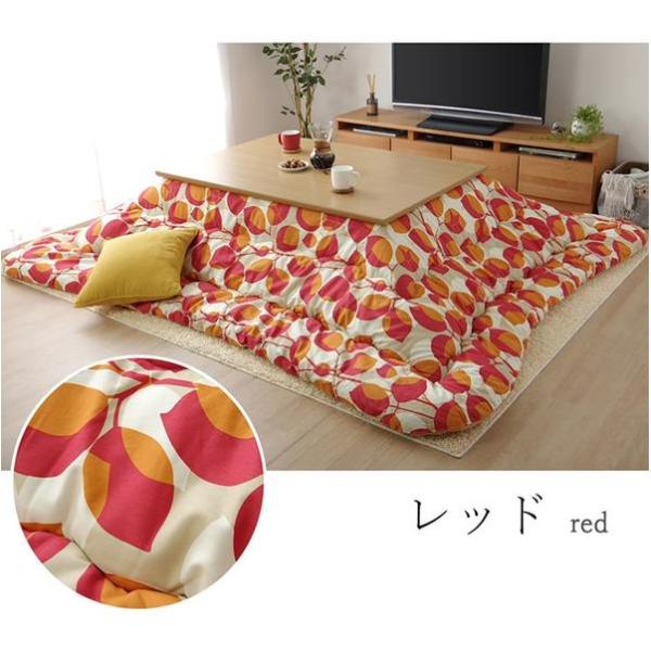 こたつ布団/寝具 〔花柄 掛け単品 ピンク 約205×205cm〕 正方形 日本製 洗える 綿100％ 躓き防止仕様 〔リビング〕爆買