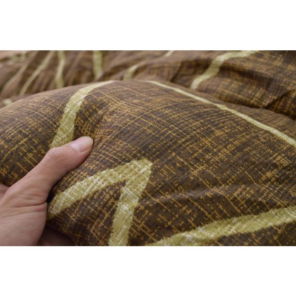 シンプル こたつ布団/寝具 〔幾何柄 掛け敷きセット グリーン 約190cm×190cm〕 正方形 洗える 〔リビング ダイニング〕爆買