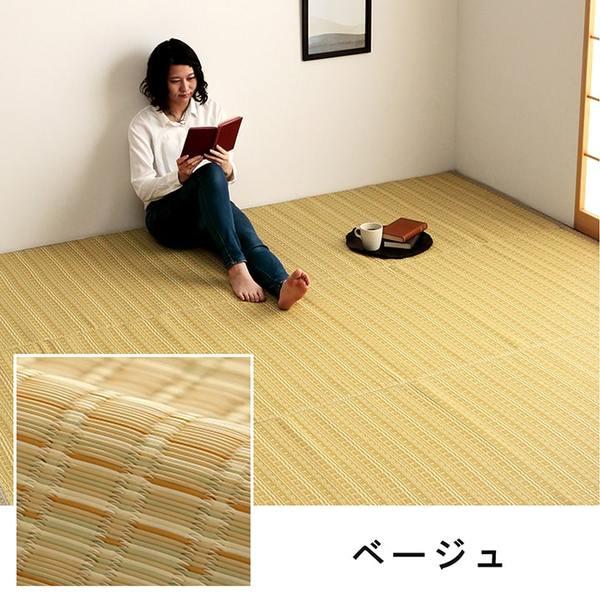 い草風 ラグマット/絨毯 〔ブラウン 江戸間3畳 約174×261cm〕 洗える 日本製 防ダニ PPカーペット 〔リビング〕爆買