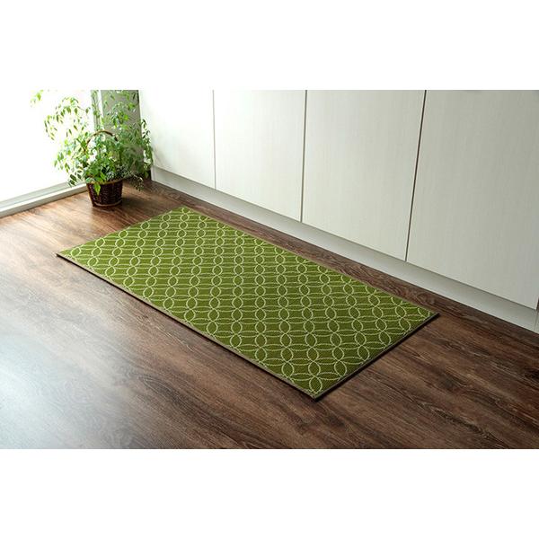 い草 キッチンマット/台所マット 〔幅広タイプ 畳 約60×210cm イエロー〕 防滑 ウレタン 抗菌 防臭 日本製 〔キッチン 台所〕爆買