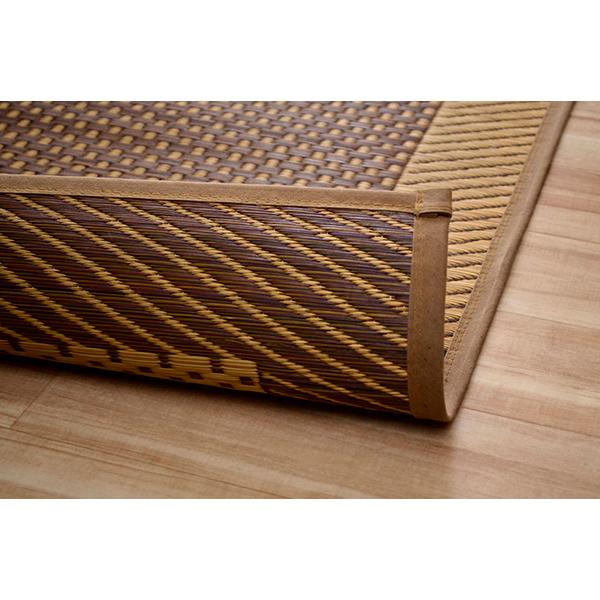夏用 い草 ラグマット/絨毯 〔シンプル ベージュ 約191×250cm〕 長方形 日本製 抗菌 防臭 湿度調節 耐久性 〔リビング〕爆買