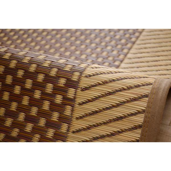 夏用 い草 ラグマット/絨毯 〔シンプル ネイビー 約191×250cm〕 長方形 日本製 抗菌 防臭 湿度調節 耐久性 〔リビング〕爆買