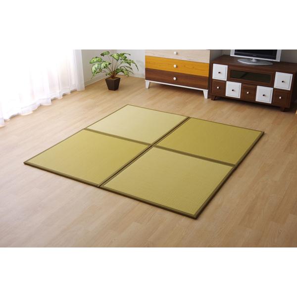 日本製 軽量 置き畳/ユニット畳 〔ブラウン 約67×67×1.7cm 6枚組〕 ポリプロピレン ヒバ硬綿 ジョイント付 抗菌 防臭 防ダニ爆買