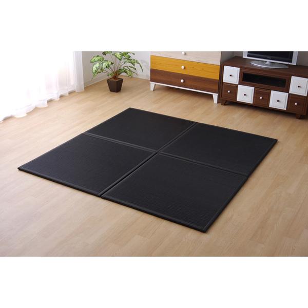 日本製 軽量 置き畳/ユニット畳 〔ブラウン 約67×67×1.7cm 6枚組〕 ポリプロピレン ヒバ硬綿 ジョイント付 抗菌 防臭 防ダニ爆買