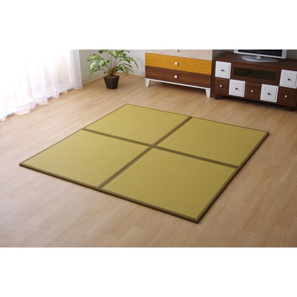 日本製 軽量 置き畳/ユニット畳 〔ベージュ 約67×67×1.7cm 9枚組〕 ポリプロピレン ヒバ硬綿 ジョイント付 抗菌 防臭 防ダニ爆買