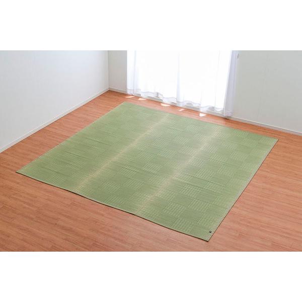 純国産い草 上敷きカーペット/絨毯 〔格子柄 本間3畳 約191×286cm〕 両面使用 抗菌 防臭 調湿 耐久性 日本製 〔リビング〕爆買