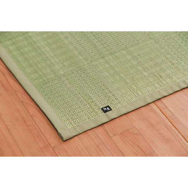 純国産い草 上敷きカーペット/絨毯 〔格子柄 本間6畳 約286×382cm〕 両面使用 抗菌 防臭 調湿 耐久性 日本製 〔リビング〕爆買