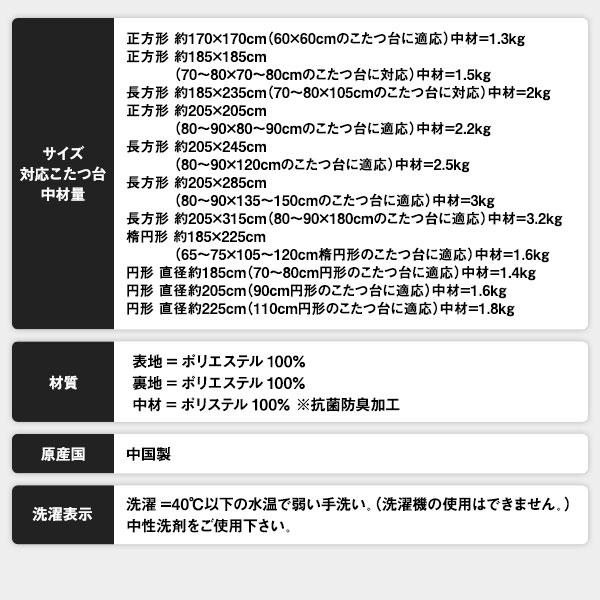 厚掛け こたつ布団 単品 〔正方形 アイボリー 約170×170cm〕 フランネル 無地 リバーシブル 抗菌防臭 洗える オールシーズン 防滑爆買
