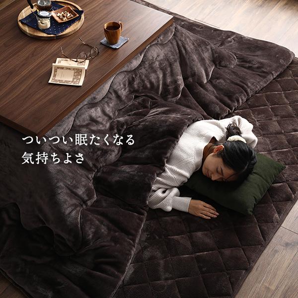こたつ布団 約170×170cm 正方形 ベージュ フランネル 無地 リバーシブル 抗菌 防臭 厚掛け 防滑 ホットカーペット可 リビング爆買