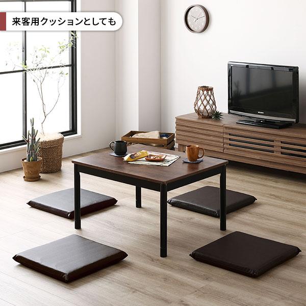座布団 レッド 2枚セット 日本製 スクエア クッション フラット シート 42×42 cm PVC 合皮 レザー シンプル モダン デザイン 業務用 まとめ買い ポイント消化