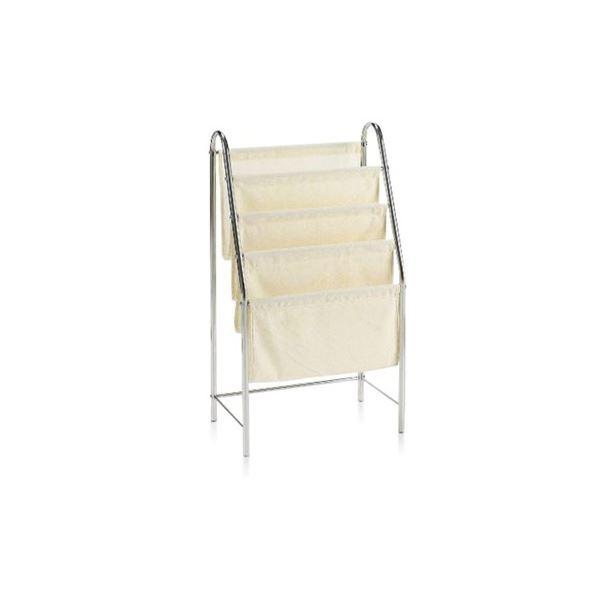 【商品名】 マガジンラック 雑誌収納 約幅34.5×奥行21.5×高さ62cm スチールパイプ 綿布 クロムメッキ 組立品 店舗 オフィス 【ジャンル・特徴】 マガジンラック 雑誌収納 マガジンボックス マガジンスタンド 会社 オフィス 事...