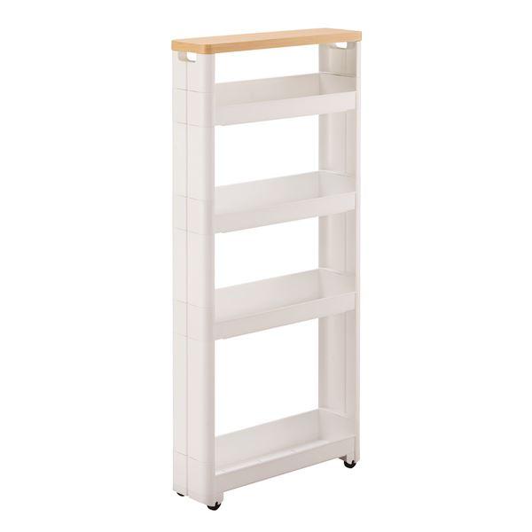 【商品名】 不動技研 スマートワゴンFit WT45 【5段/幅12.5cm ホワイト】 組立式 F-2541 【ジャンル・特徴】 キッチンのすき間を有効活用！スリムラック