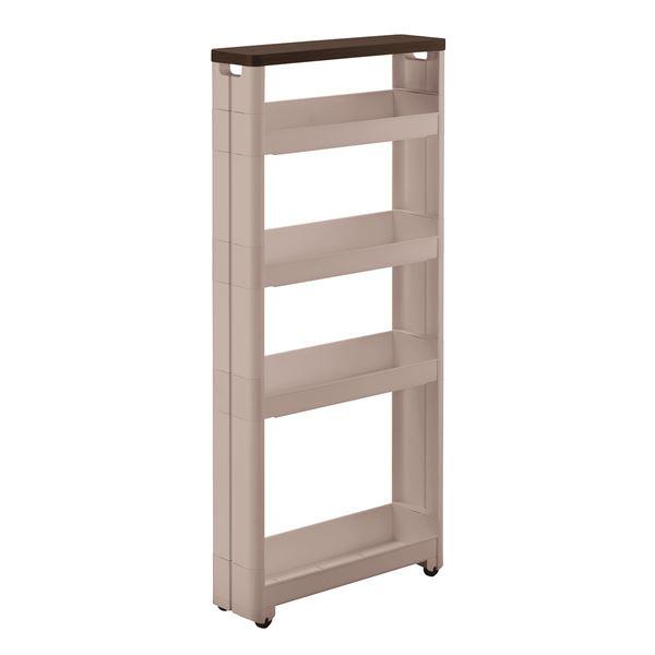 【商品名】 不動技研 スマートワゴンFit WT45 【5段/幅12.5cm グレー】 組立式 F-2541 【ジャンル・特徴】 キッチンのすき間を有効活用！スリムラック