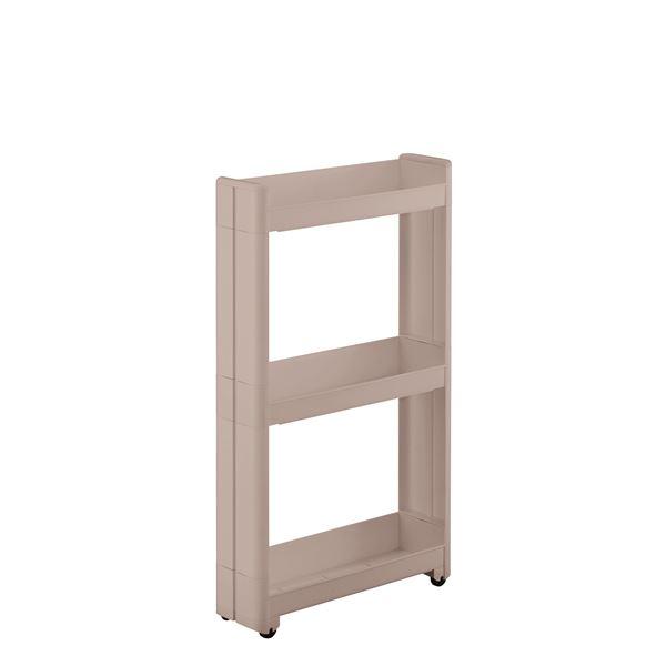 【商品名】 不動技研 スマートワゴンFit 45 【3段/幅12.5cm グレー】 組立式 F-2544 【ジャンル・特徴】 キッチンのすき間を有効活用！スリムラック