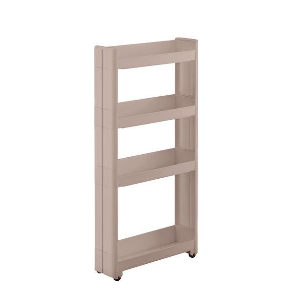 【商品名】 不動技研 スマートワゴンFit 45 【4段/幅12.5cm グレー】 組立式 F-2545 【ジャンル・特徴】 キッチンのすき間を有効活用！スリムラック